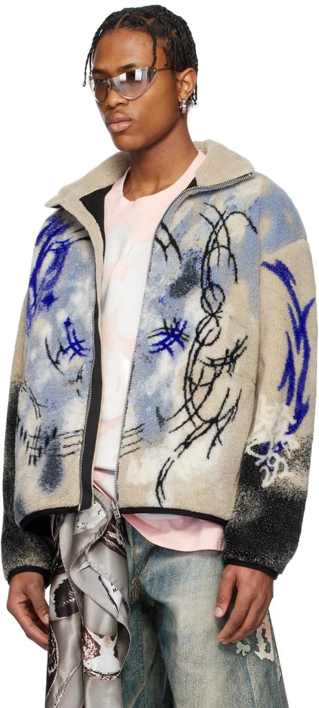 Acne Studios Beige & Blue Teddy Jacket 4