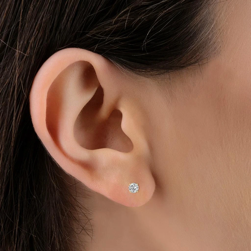 SSELECTS Igi Certified 2 Carat Tw Lab Grown Diamond Solitaire Earrings In 14K Yellow Gold 6