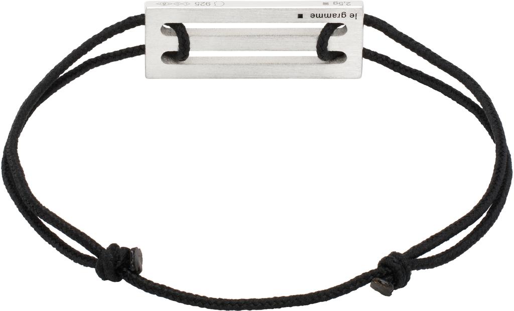 Le Gramme Black Lacquered Cord 'Le 2.5g' Bracelet