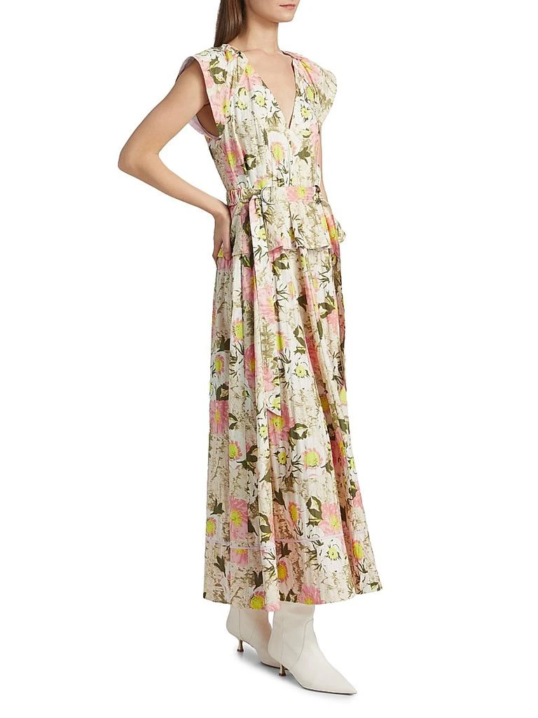 chinese dress ladies Derek Lam 10 Crosby Striped Ruffle Cami Maxi Dress, White, Women's, 6