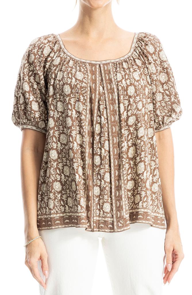 Max Studio Short Bubble Sleeve Blouse