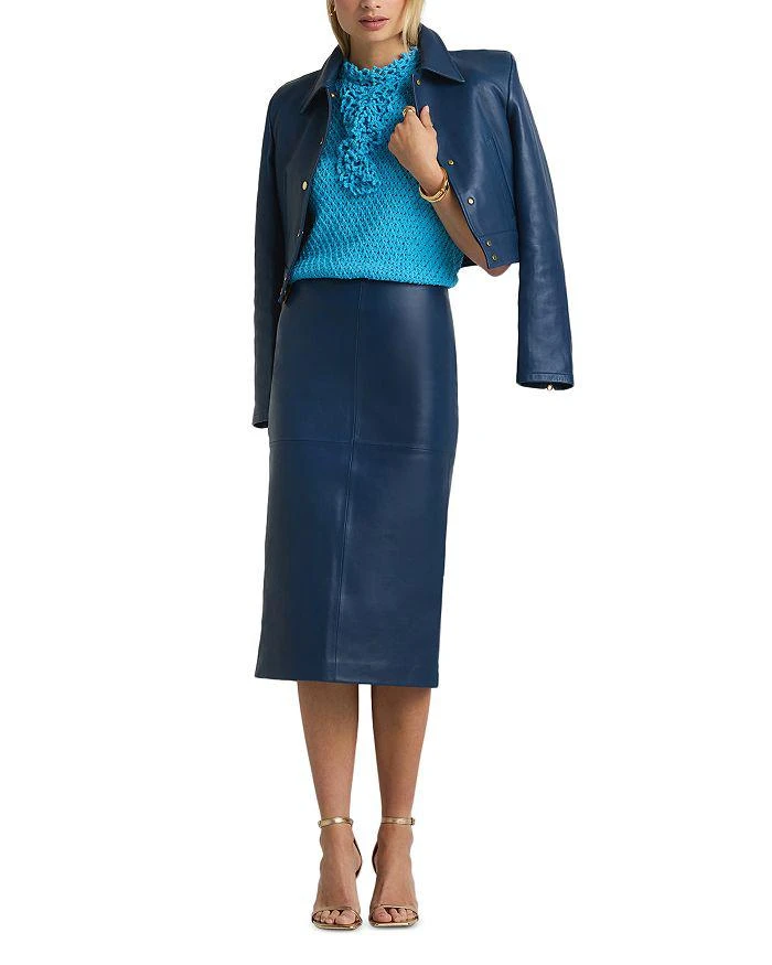 St. John Cropped Leather Jacket 2