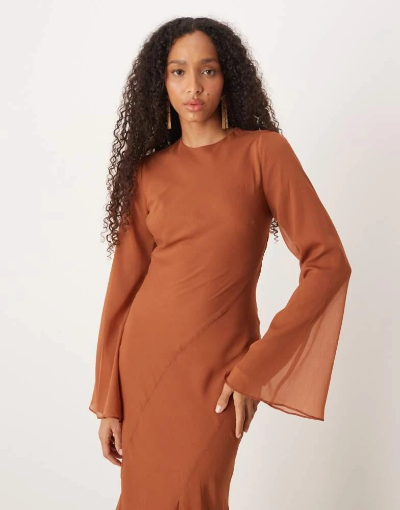 Shop ASOS DESIGN flare sleeve maxi dress in dark rust on Sale at  BeyondStyle  Get Lowest price in three month ASOS DESIGN flare sleeve maxi  dress in dark rust with Limited-Time