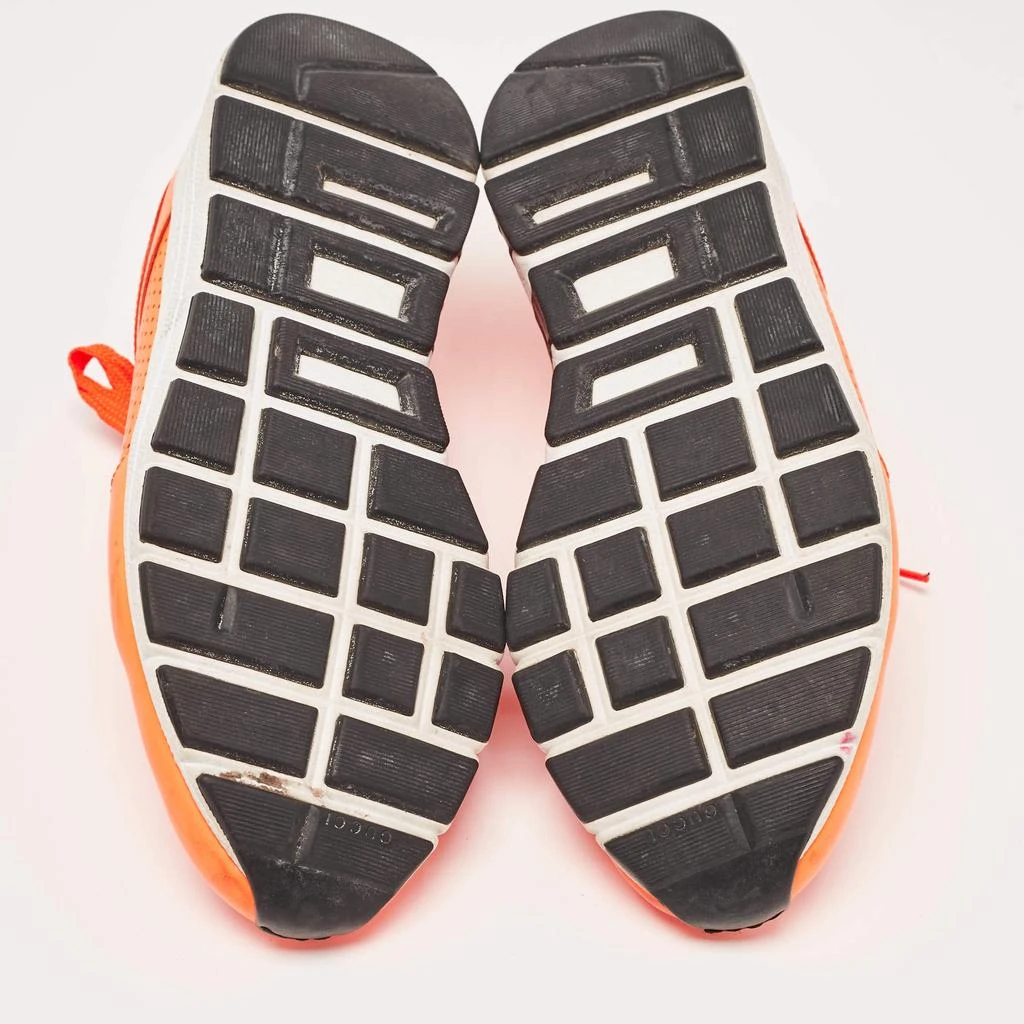 Gucci Gucci Neon Orange Perforated Leather Low Top Sneakers Size 40.5 8