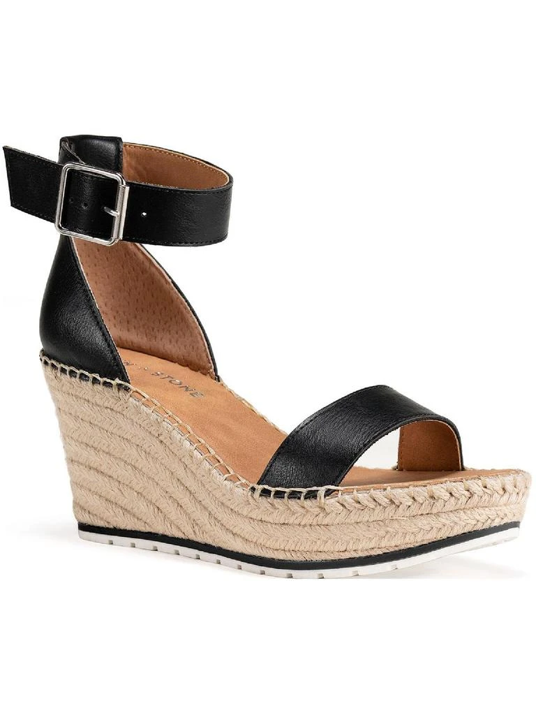 Sun + Stone Sammi  Womens Covered Wedge Ankle Strap Espadrilles 1