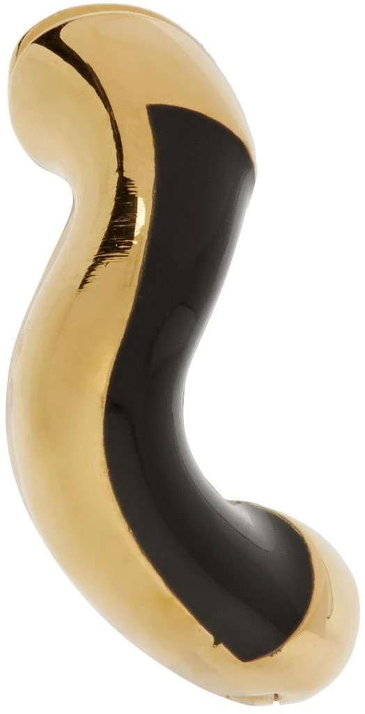 Charlotte Chesnais SSENSE Exclusive Gold & Black Small Wave Earrings 2