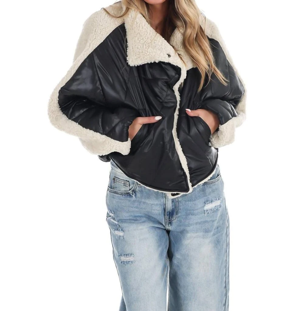 MIOU MUSE Miou Muse - Everest Faux Leather Quilted Sherpa Jacket 2