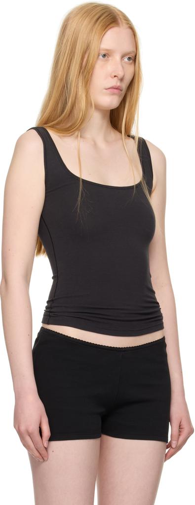 SKIMS Black Cotton Jersey Tank Top