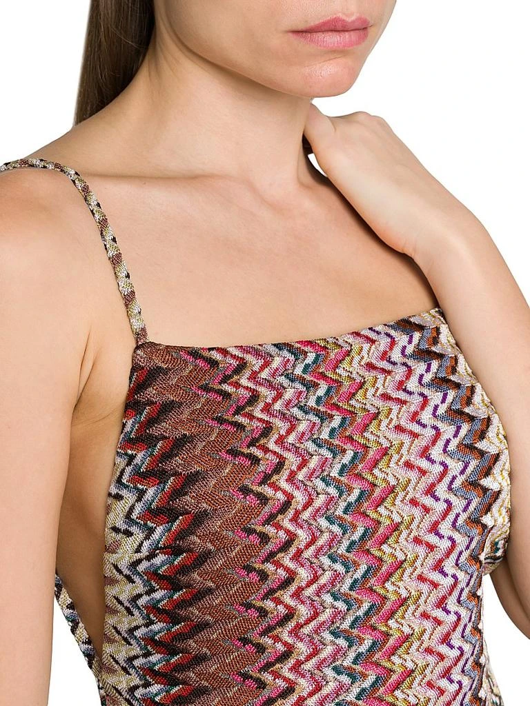 knee length dresses for ladies Peach And Aqua Chevron Maxi Dress main image 0