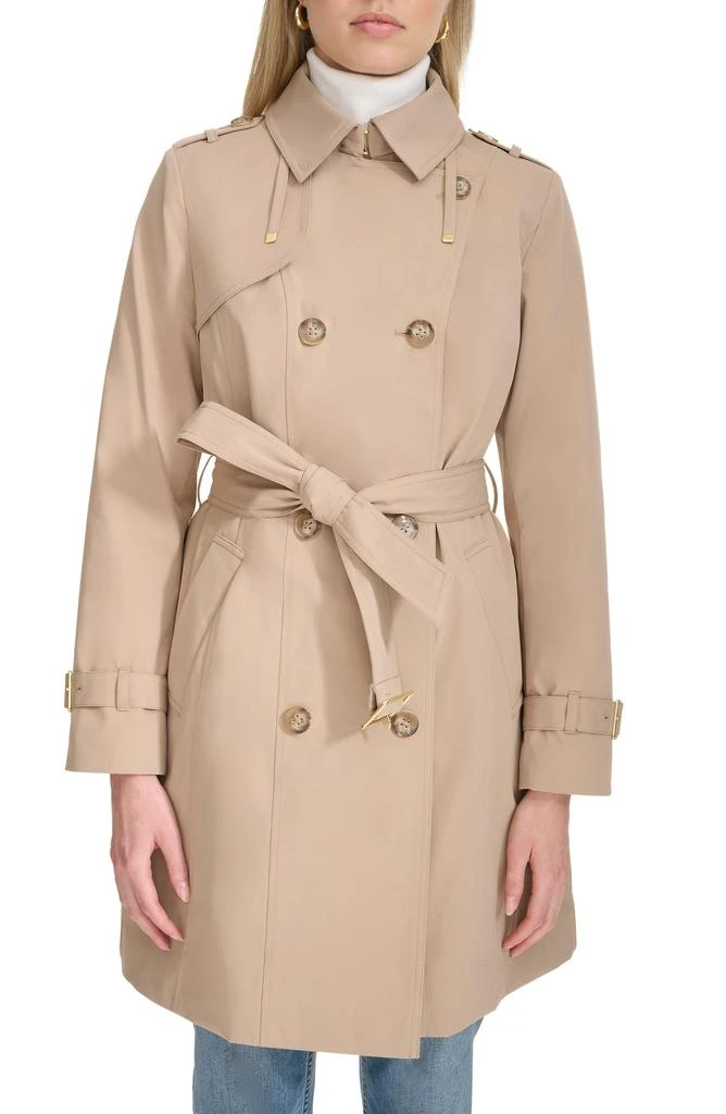 Cole Haan Signature Classic Double Breasted Hooded Trench Coat 1