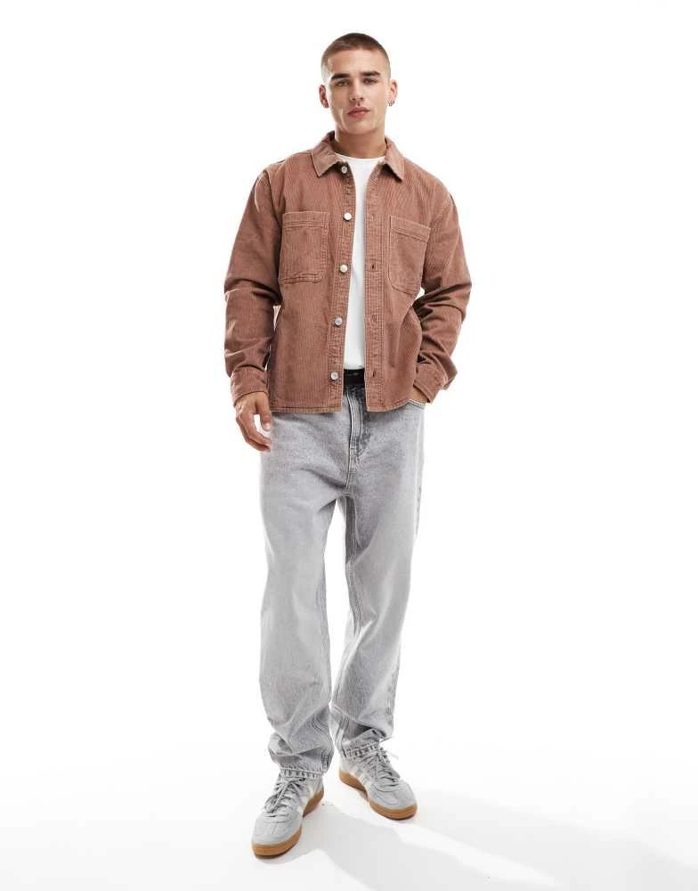 Abercrombie & Fitch Abercrombie & Fitch cord shirt jacket in rust 2