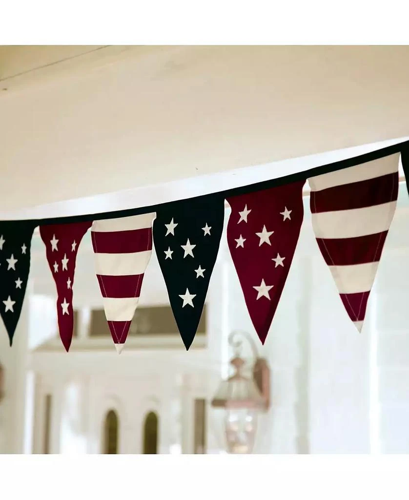 Evergreen Cotton Duck Stars And Stripes Americana Pennant Bunting With Embroidery