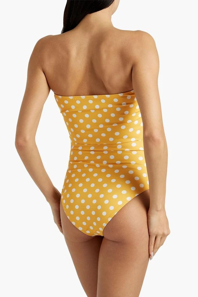CAROLINE CONSTAS Evanna bow-embellished polka-dot bandeau swimsuit 3