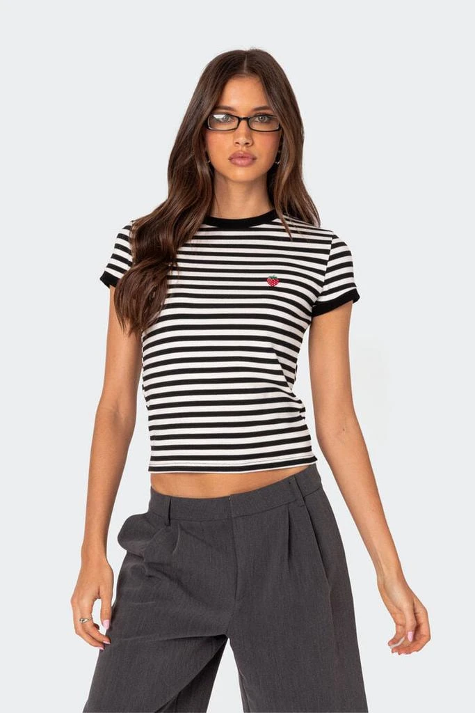 Edikted Strawberry Fields Striped T-Shirt 1