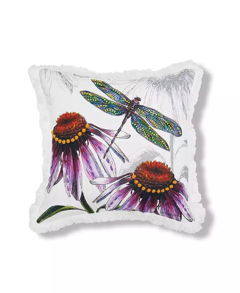 C&F Home Botanical Dragonfly Floral Spring Printed and Embellished Accent Throw Pillow