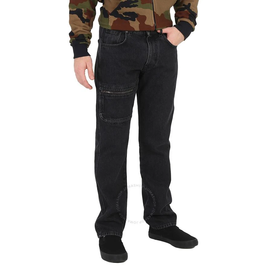 Moschino Men's Black Zip Detail Straight Leg Denim Jeans 2