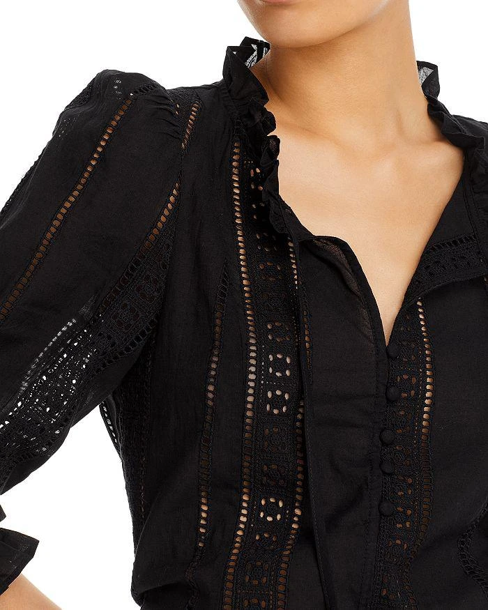 AQUA Cotton Lace Inset Blouse - Exclusive 3