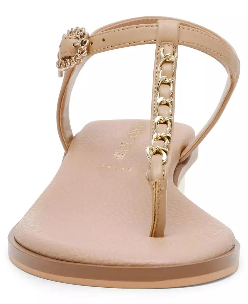 Anne Klein Women's Tessa T Strap Chain Block Heel Dress Sandals 7