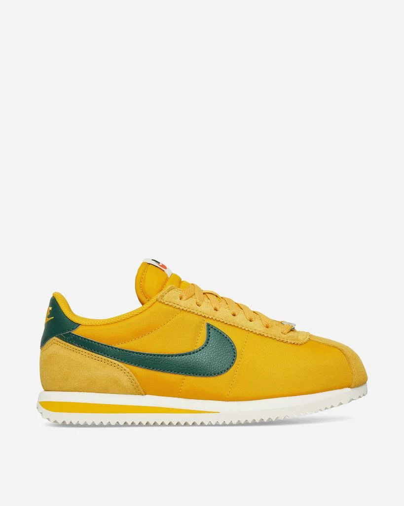 NIKE Women's Cortez Textile Sneakers Yellow Ochre / Gorge Green 2