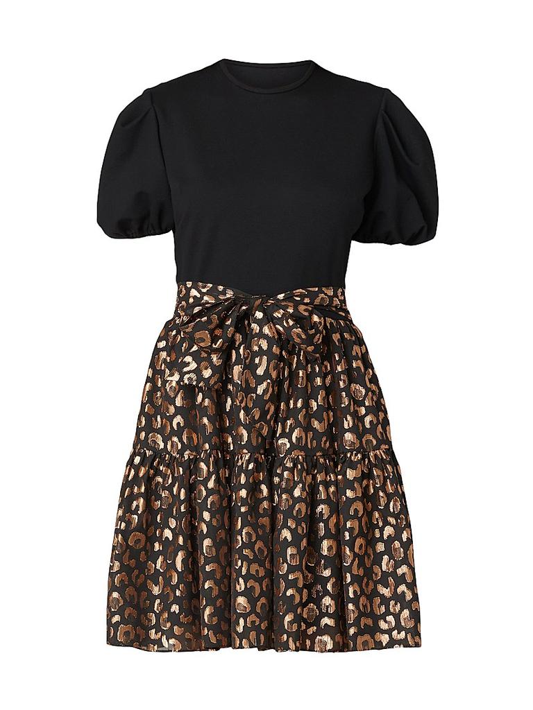 Sacai Sacai Graphic Printed Pleated Crewneck Dress - Dresses