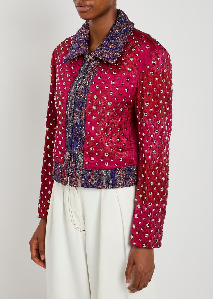 Dries Van Noten Vurano HF1544 stud-embellished woven jacket