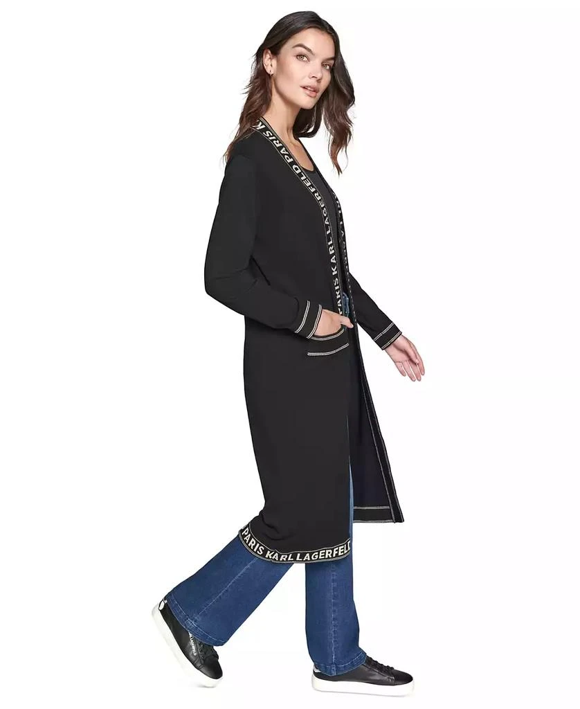 Karl Lagerfeld Paris Women's Logo-Tape Duster Cardigan 6