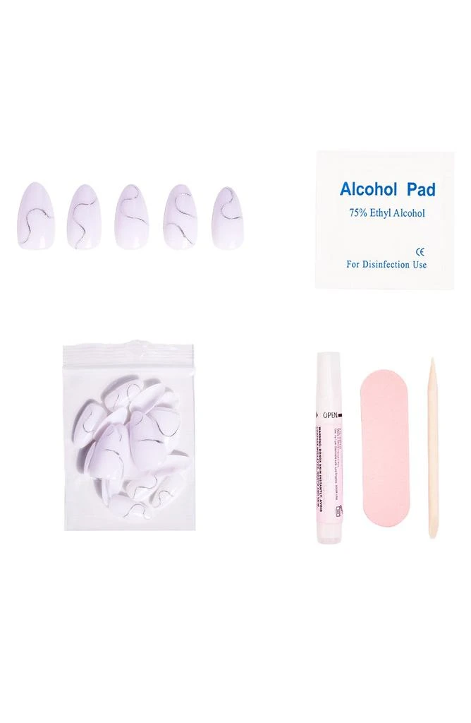 GLAMNETIC Silent Night Short Almond Press-On Nails Set $20 Value 4