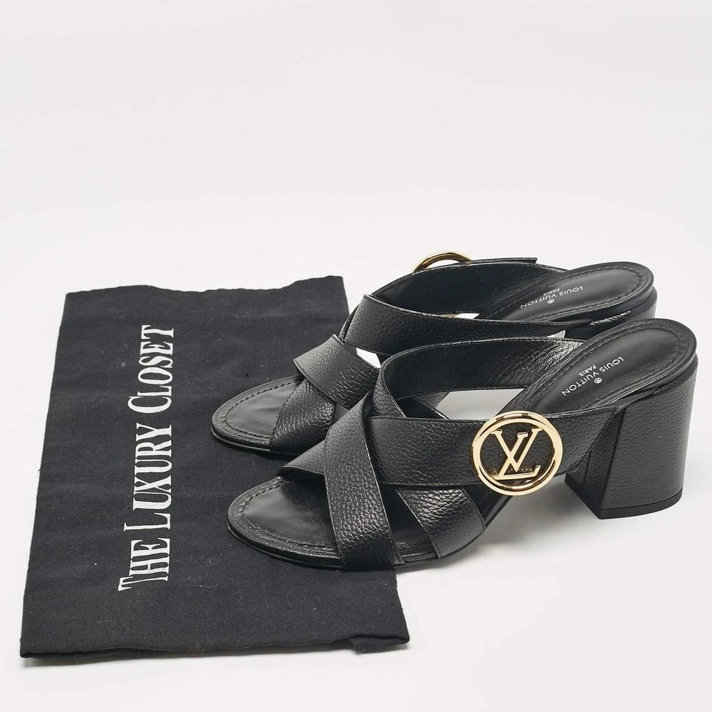 Louis Vuitton Louis Vuitton Black Leather Slide Sandals Size 36.5 9