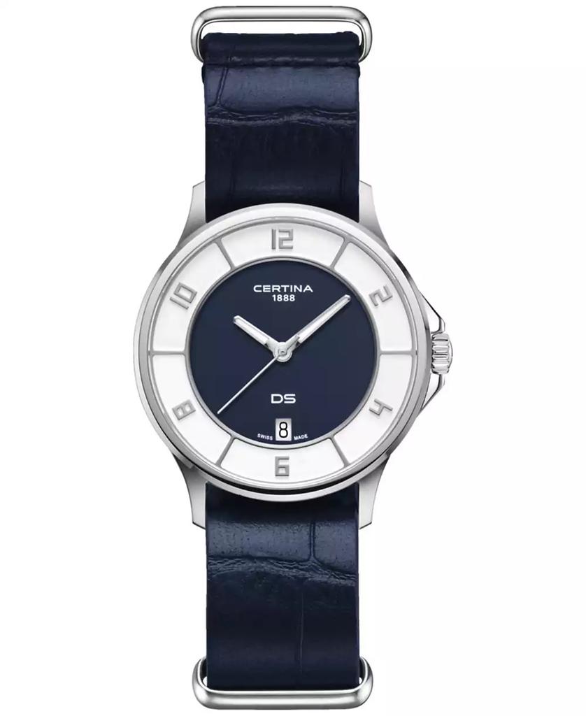 Certina Women's Swiss DS-6 Blue Leather Strap Watch 35mm