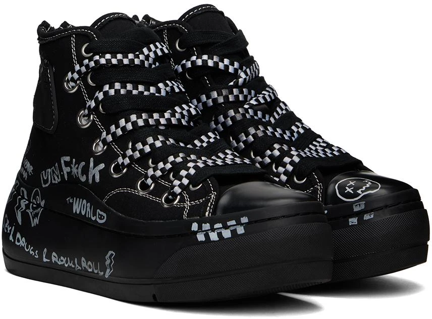 R13 Black Double Grommet Kurt High Top Sneakers 4