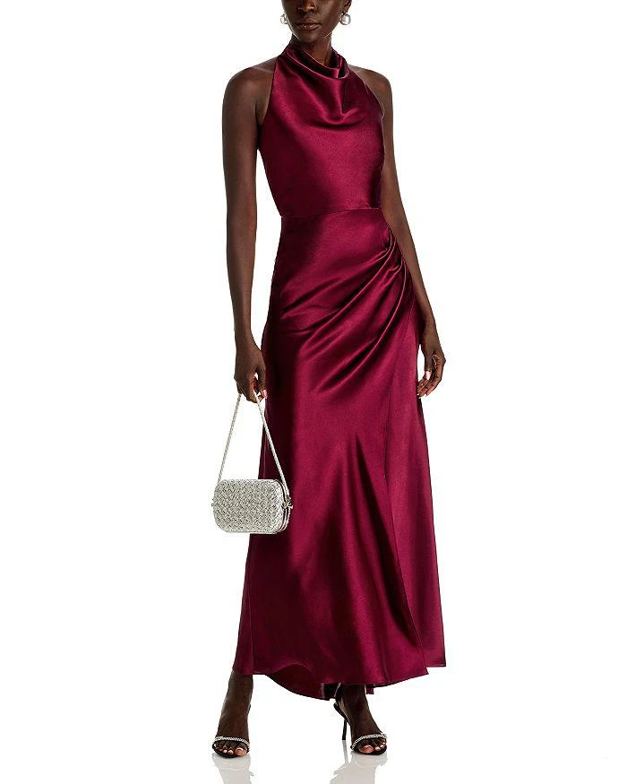 Draped Halter Gown - Exclusive  On Sale Now with Up to 25% Off | Discover  Exclusive Deals & Savings at BeyondStyle  Authentic AQUA women|dress with  Limited-Time Discounts, Free Shipping, and