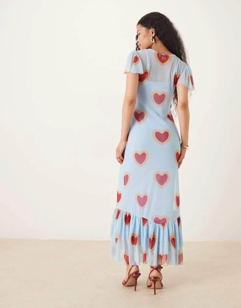 Never Fully Dressed Never Fully Dressed Petite mesh flutter sleeve ruffle hem maxi dress in baby blue heart print - Dresses & Skirts - Free Shipping - BeyondStyle Never Fully Dressed Never Fully Dressed Petite mesh flutter sleeve ruffle hem maxi dress in baby blue heart print - Dresses & Skirts - Free Shipping - BeyondStyle