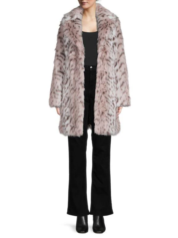 Karl Lagerfeld Paris Animal Print Faux Fur Coat 1