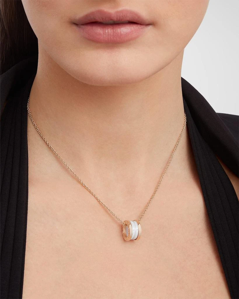 BVLGARI B.Zero1 18K Rose Gold & White Ceramic Necklace 2