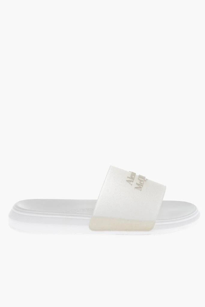 Alexander McQueen Alexander McQueen Rubber GLITTER TRANSPARENT Sliders with Embossed Logo 3