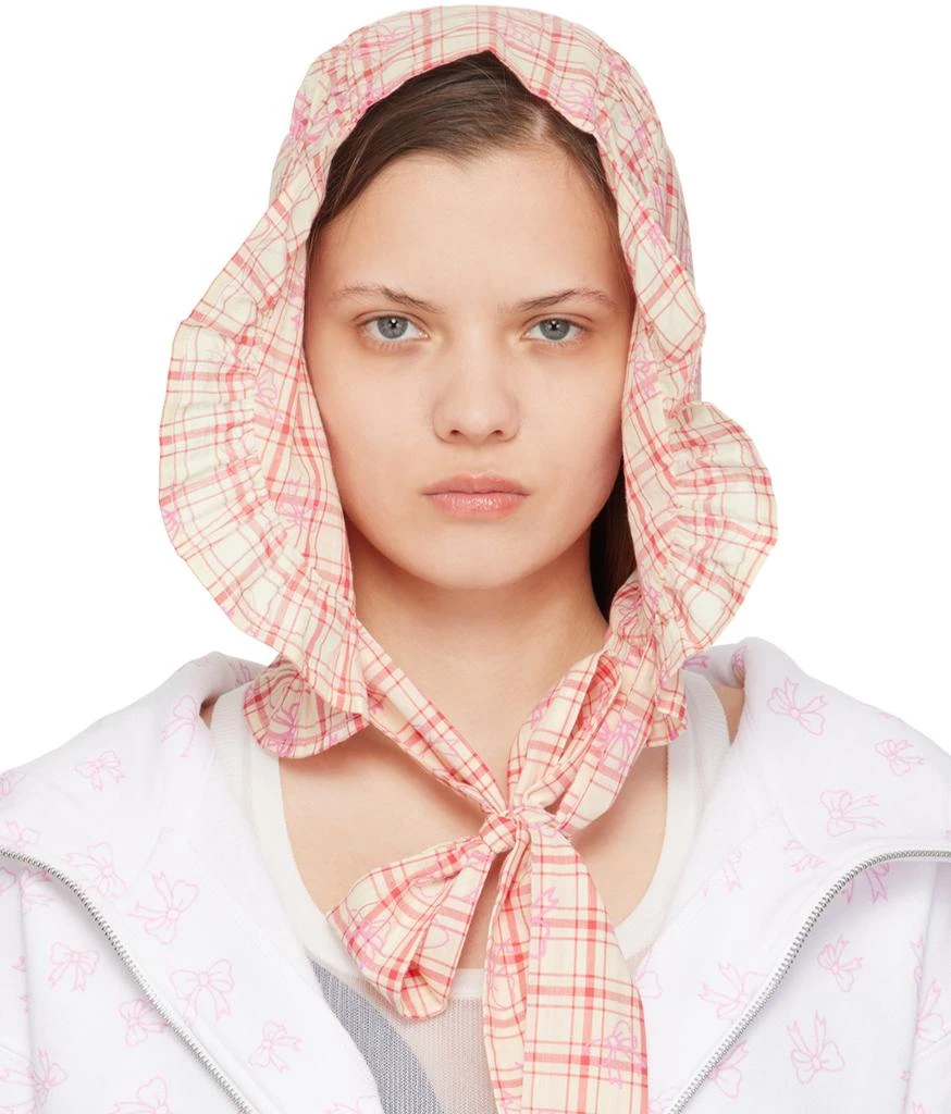 Ashley Williams Beige & Red Check Bonnet 1