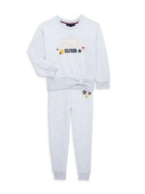 Tommy Hilfiger Little Girl’s 2-Piece Tie Sweatshirt & Joggers Set 1