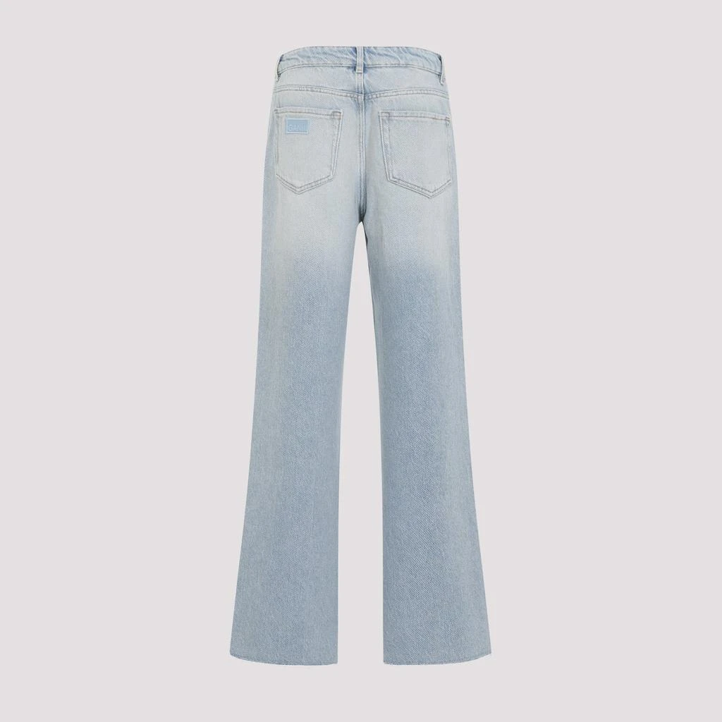 Ganni Light Blue Tint Wash Organic Cotton Izey Overdyead Heavy Denim Jeans 3