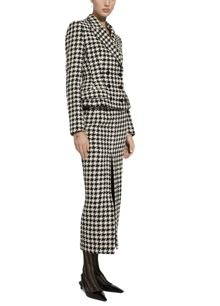 Dolce & Gabbana Long macro-houndstooth skirt 4