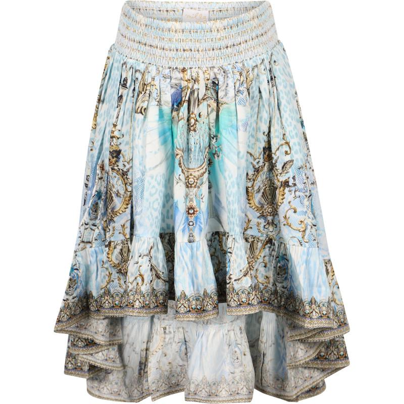 Camilla High low hem skirt in light blue