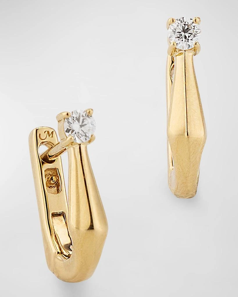 Monica Rich Kosann 18K Yellow Gold Points North Diamond Hoop Earrings 1