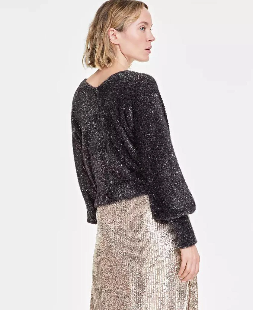 On 34th Women's Metallic Plush-Knit Cardigan, Created for Macy's 4
