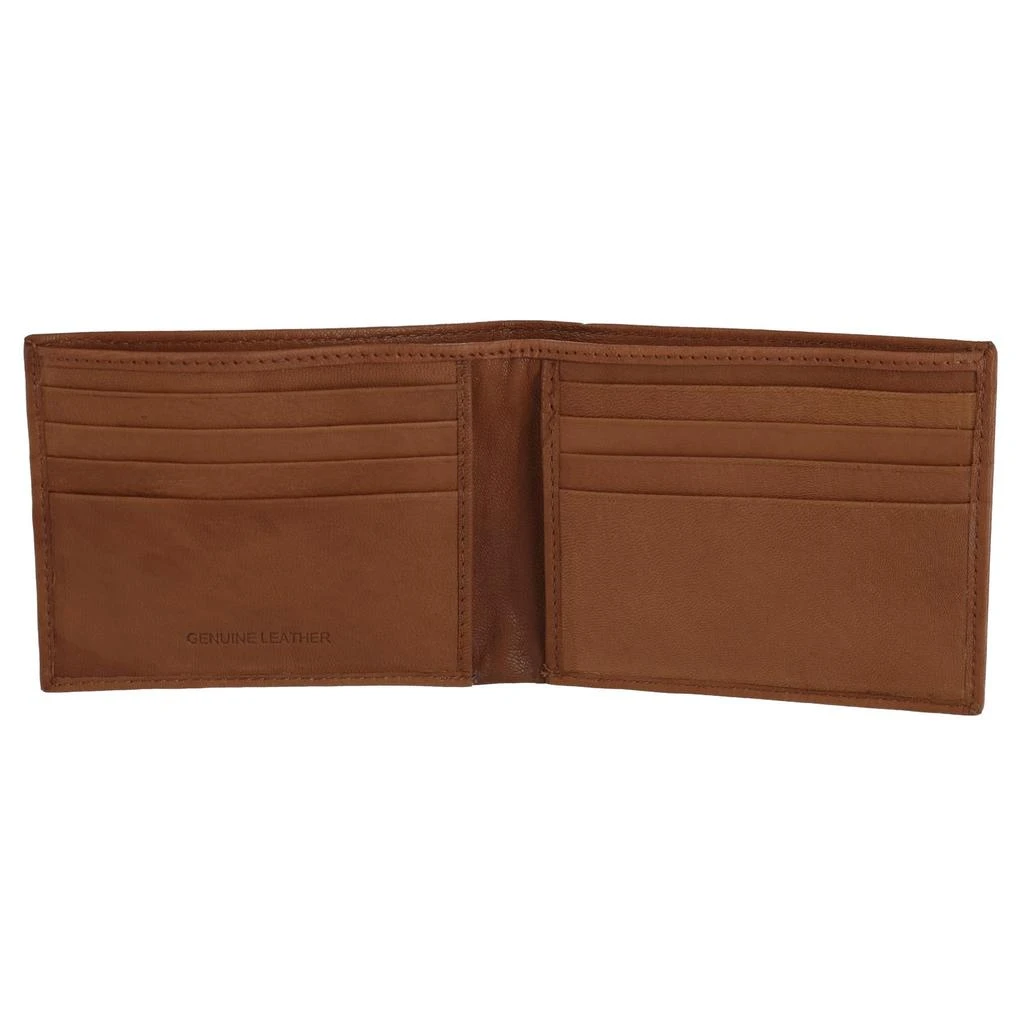 CTM Men's Leather American Flag Embossed Bifold Wallet 4