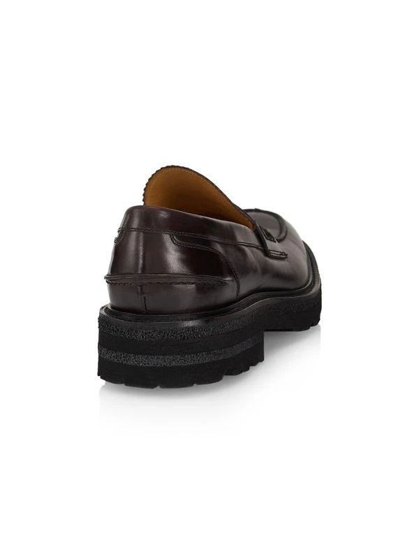 Saks Fifth Avenue COLLECTION Chunky Leather Penny Loafers 3