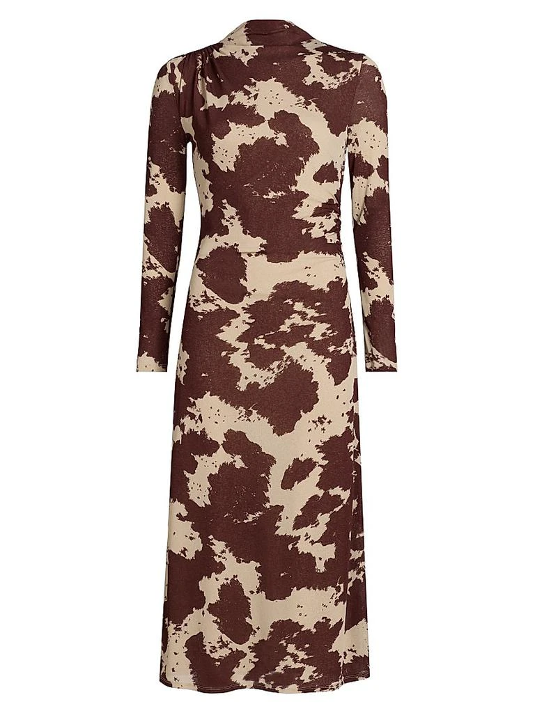 Margaret Cow-Printed Knit Midi-Dress