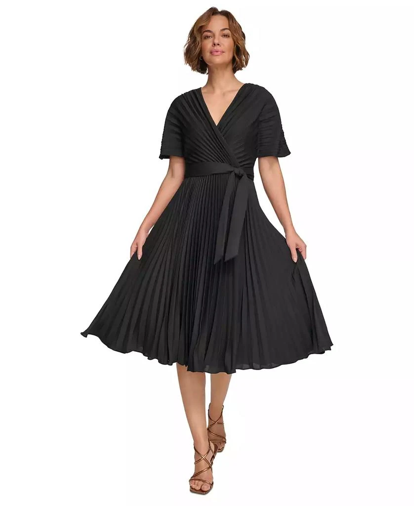DKNY Women's Pleated Fit & Flare Dress 4