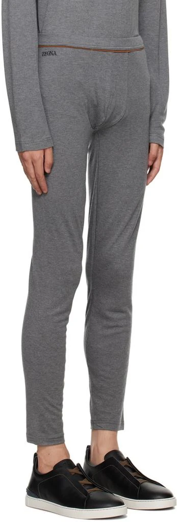 ZEGNA Gray Embroidered Lounge Pants 2