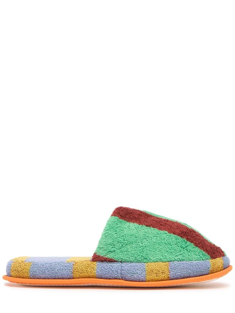 DUSEN DUSEN Nicolas Stripe Cotton Blend Slippers 1