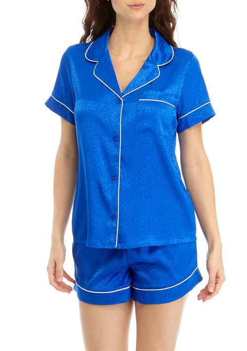 Crown & Ivy™ Ivy Womens Satin Jacquard Pajama Set 1