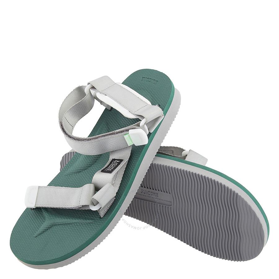 Suicoke Men's Gray X Green Depa-Cab Sandals